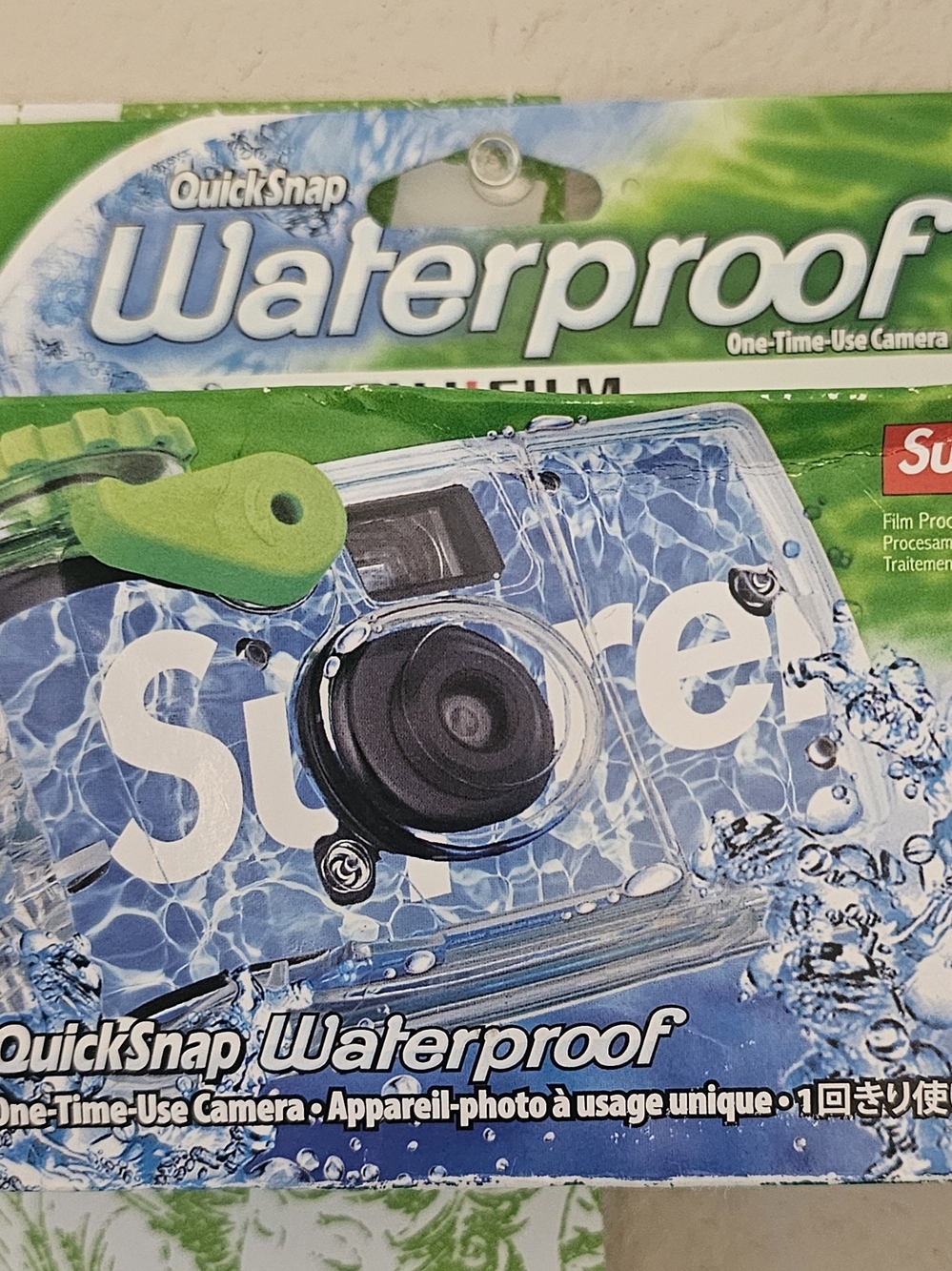 Supreme Fujifilm QuickSnap Waterproof One-Time-Use Cam — Clear with Green Accent